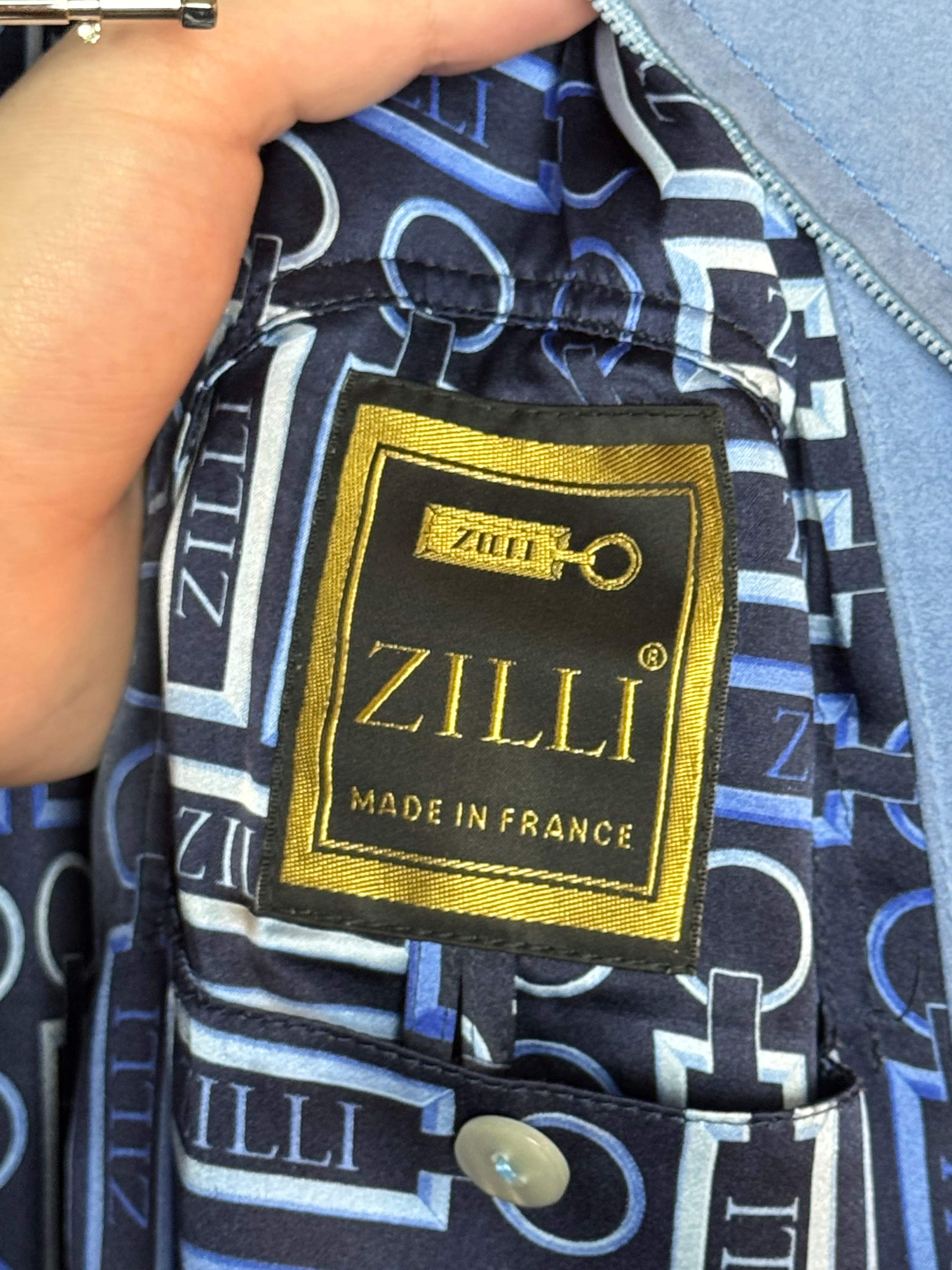 ZILLI Zilli "Funk" Suede Blue Jacket, detail view 10