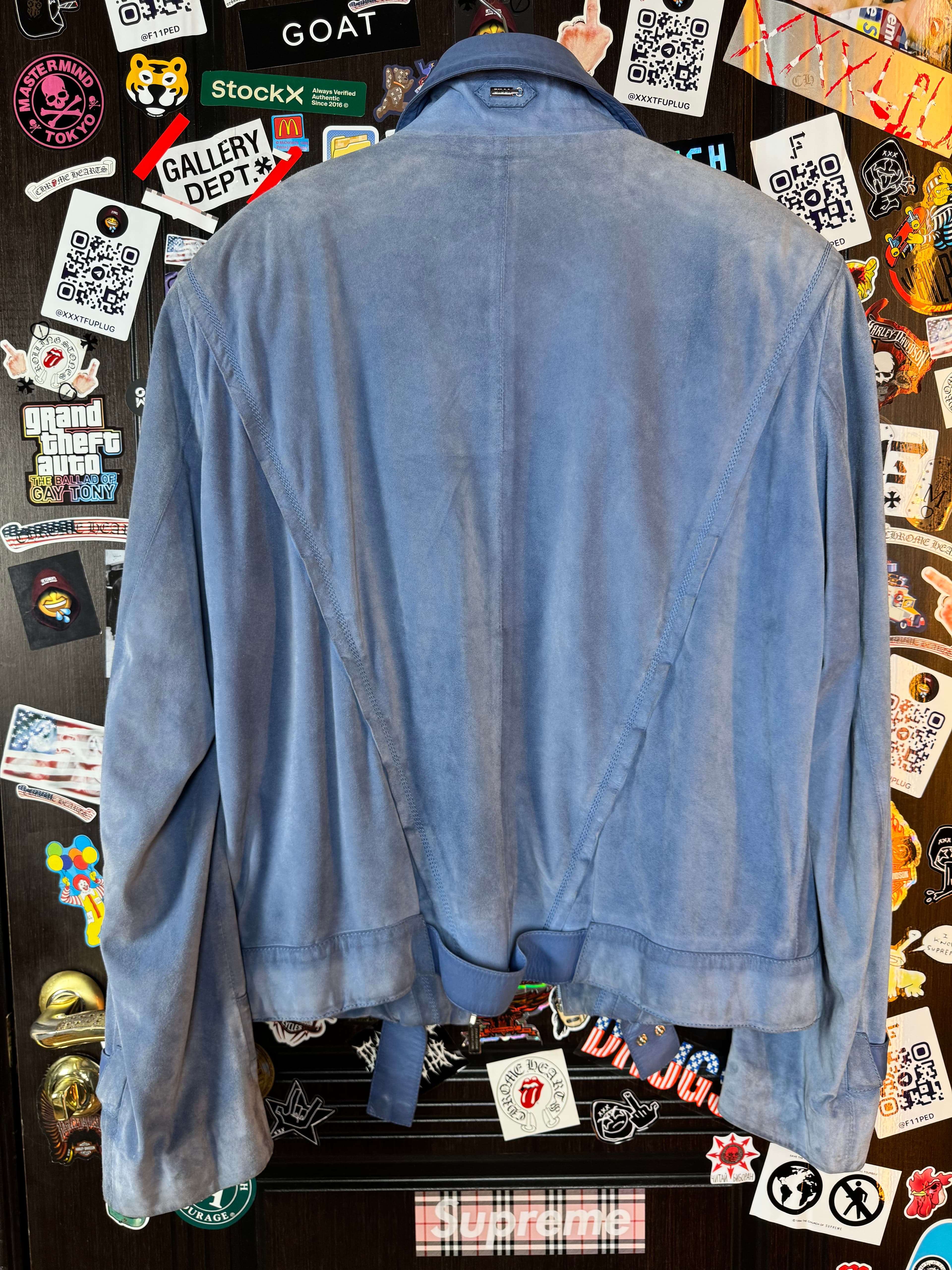 ZILLI Zilli "Funk" Suede Blue Jacket, detail view 4