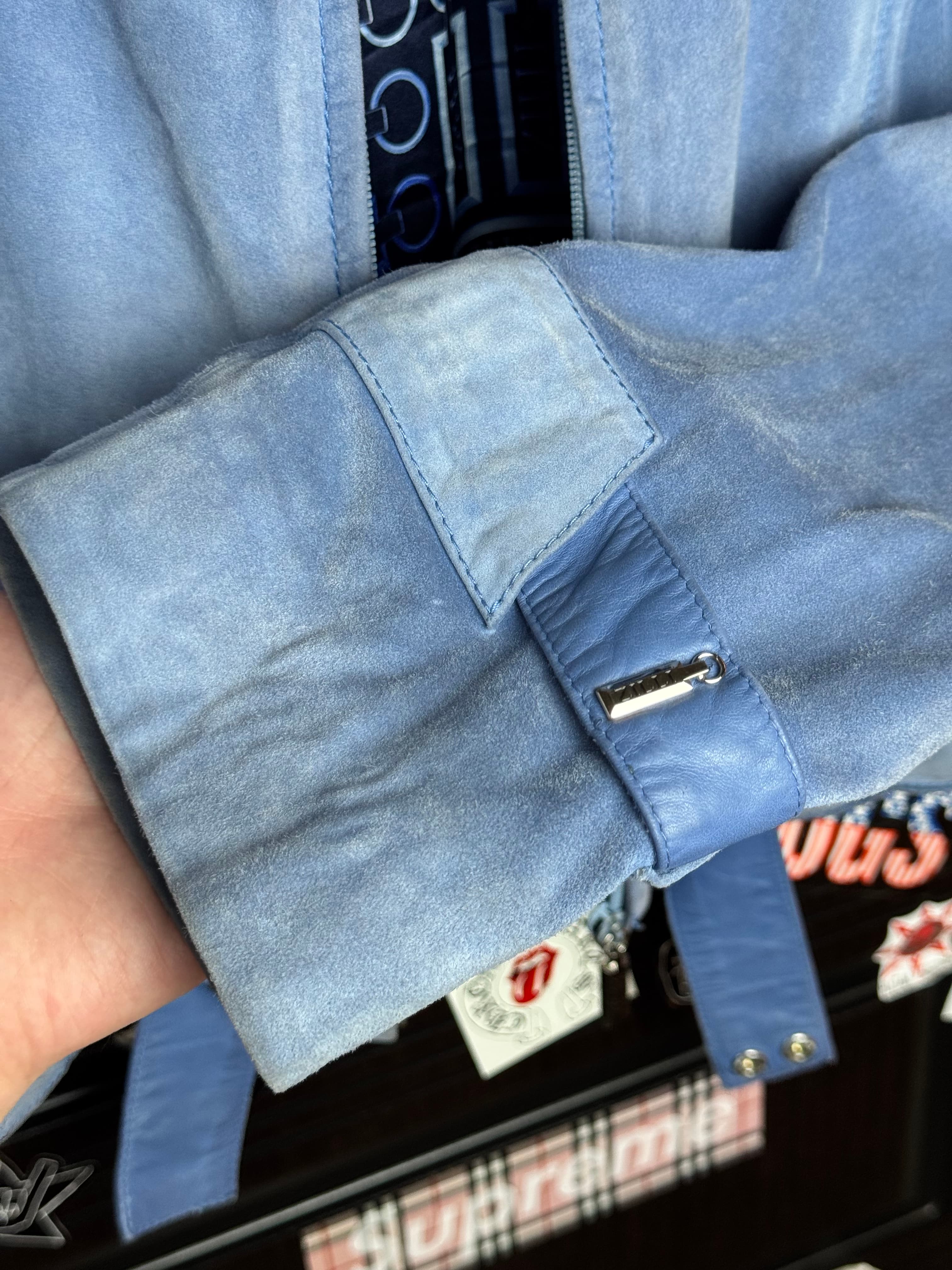 ZILLI Zilli "Funk" Suede Blue Jacket, detail view 16