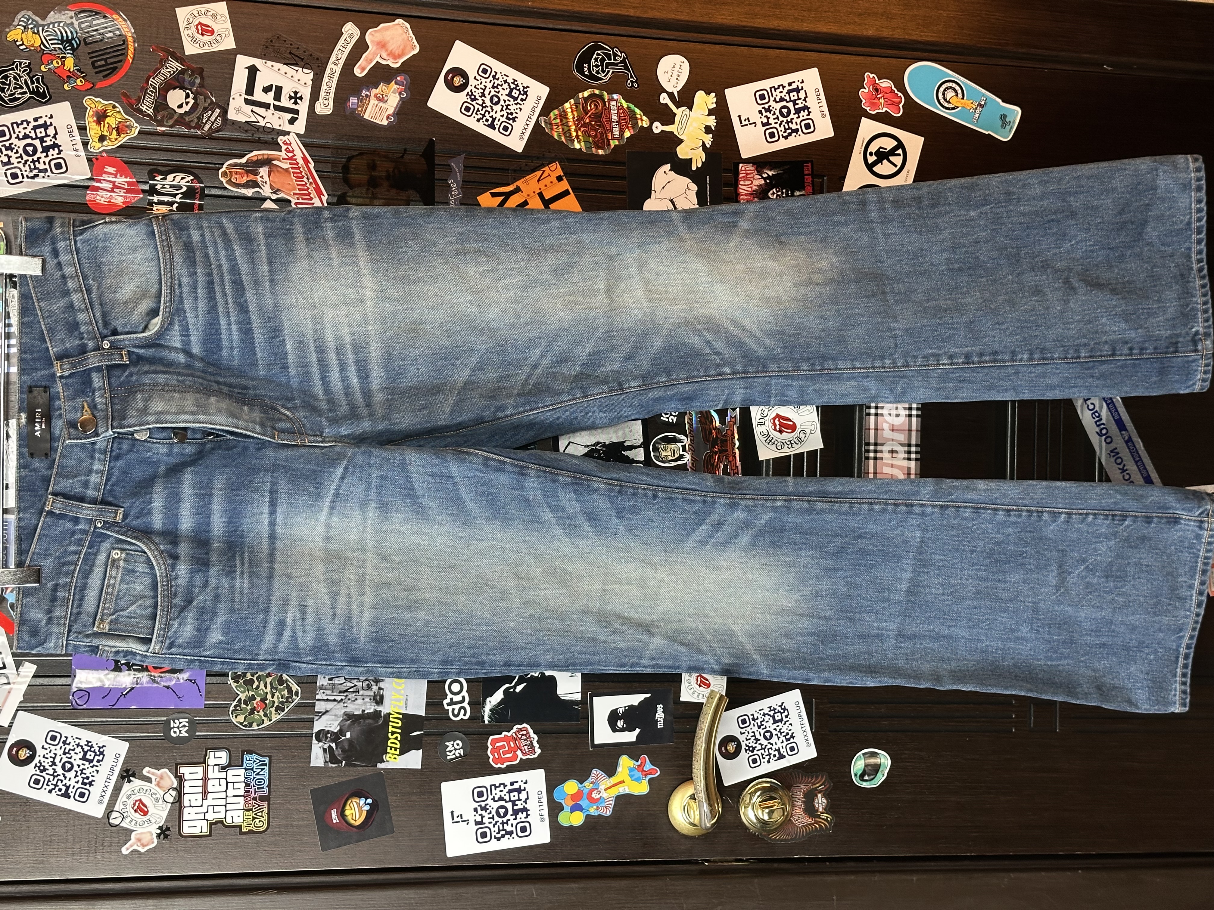 Amiri Amiri Blue Flare Jeans, detail view 2