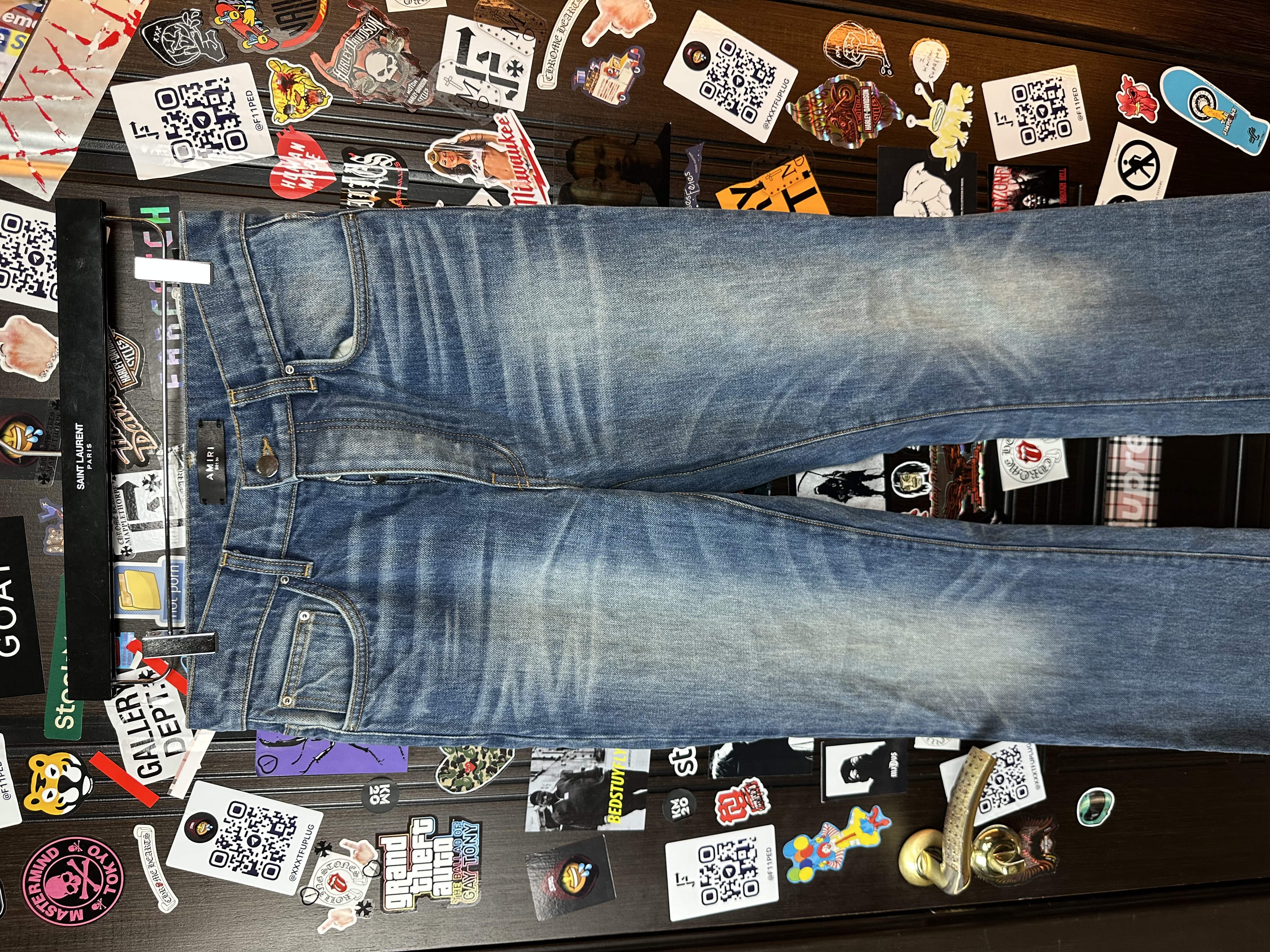 Amiri Amiri Blue Flare Jeans, detail view 9