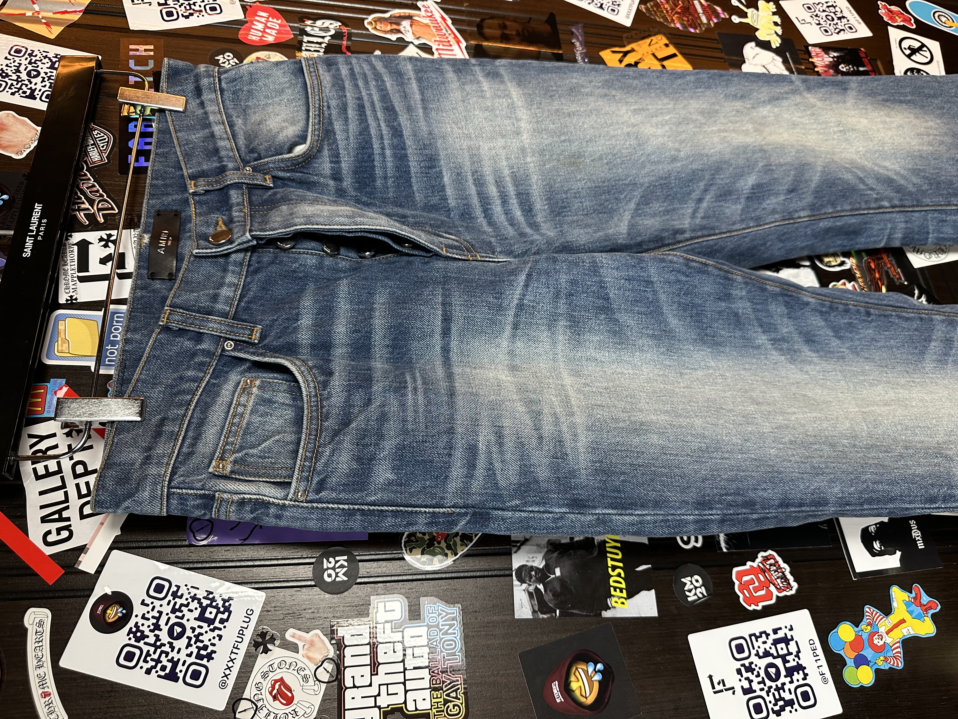 Amiri Amiri Blue Flare Jeans, detail view 10