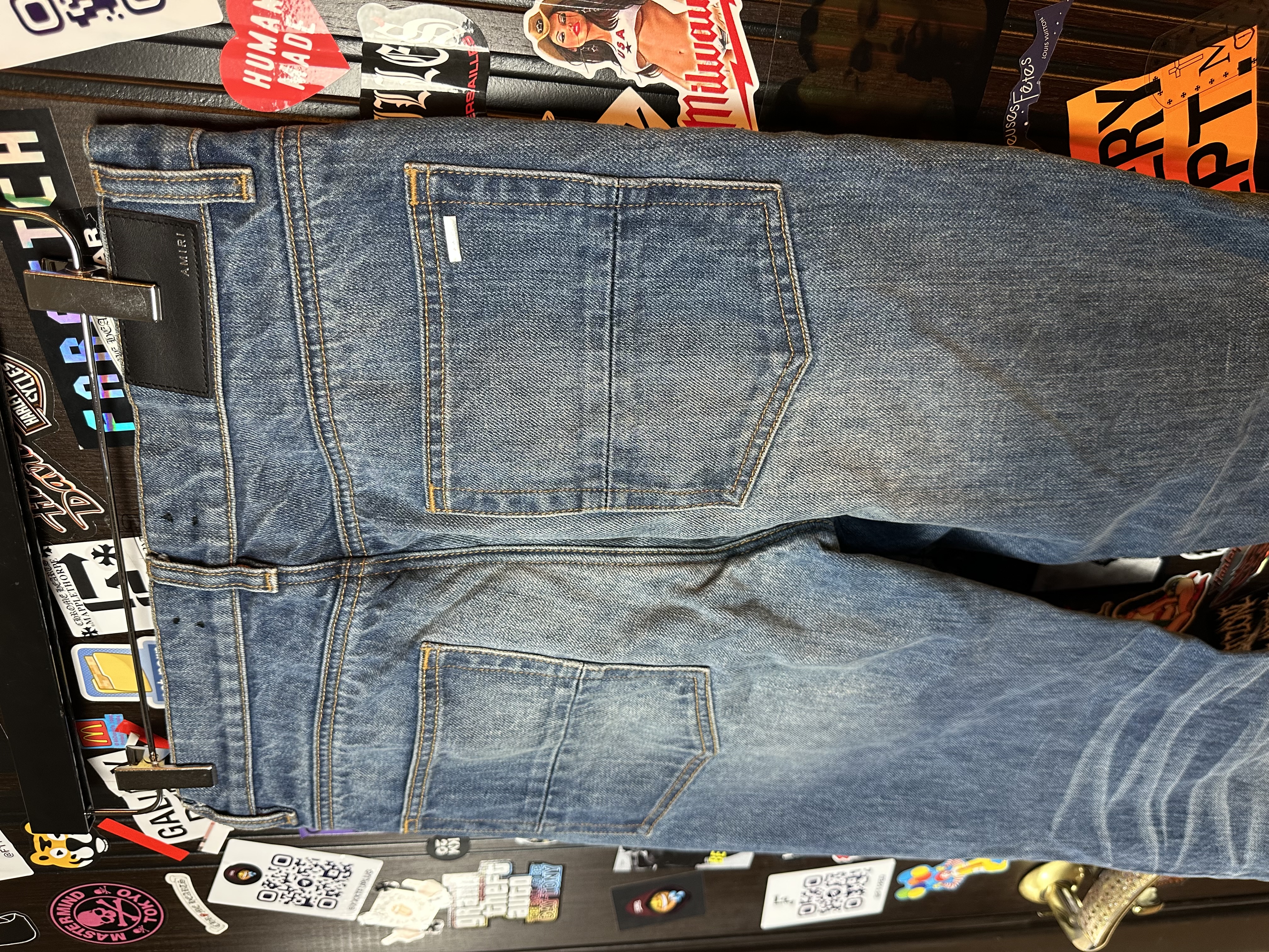 Amiri Amiri Blue Flare Jeans, detail view 11