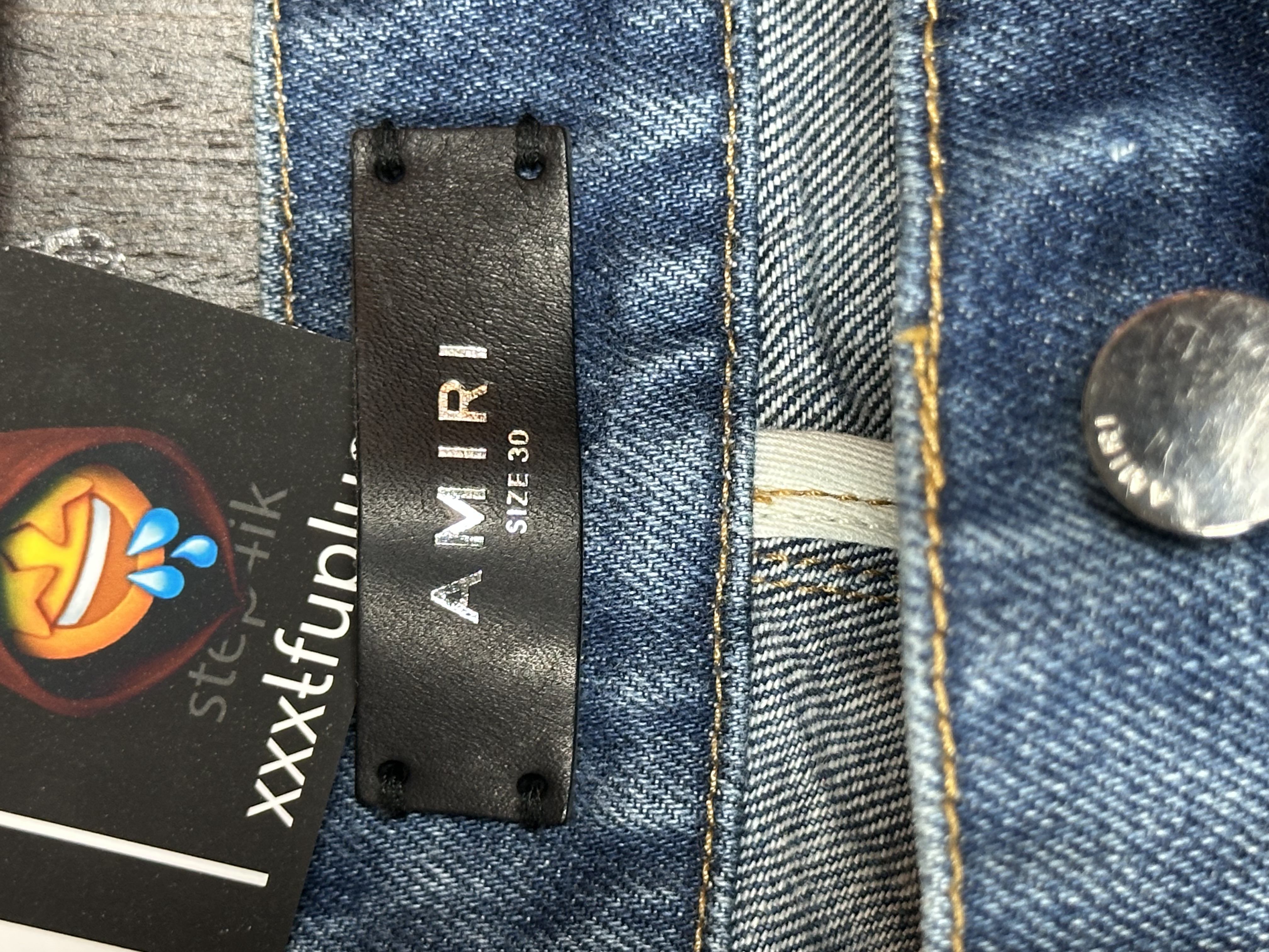 Amiri Amiri Blue Flare Jeans, detail view 15