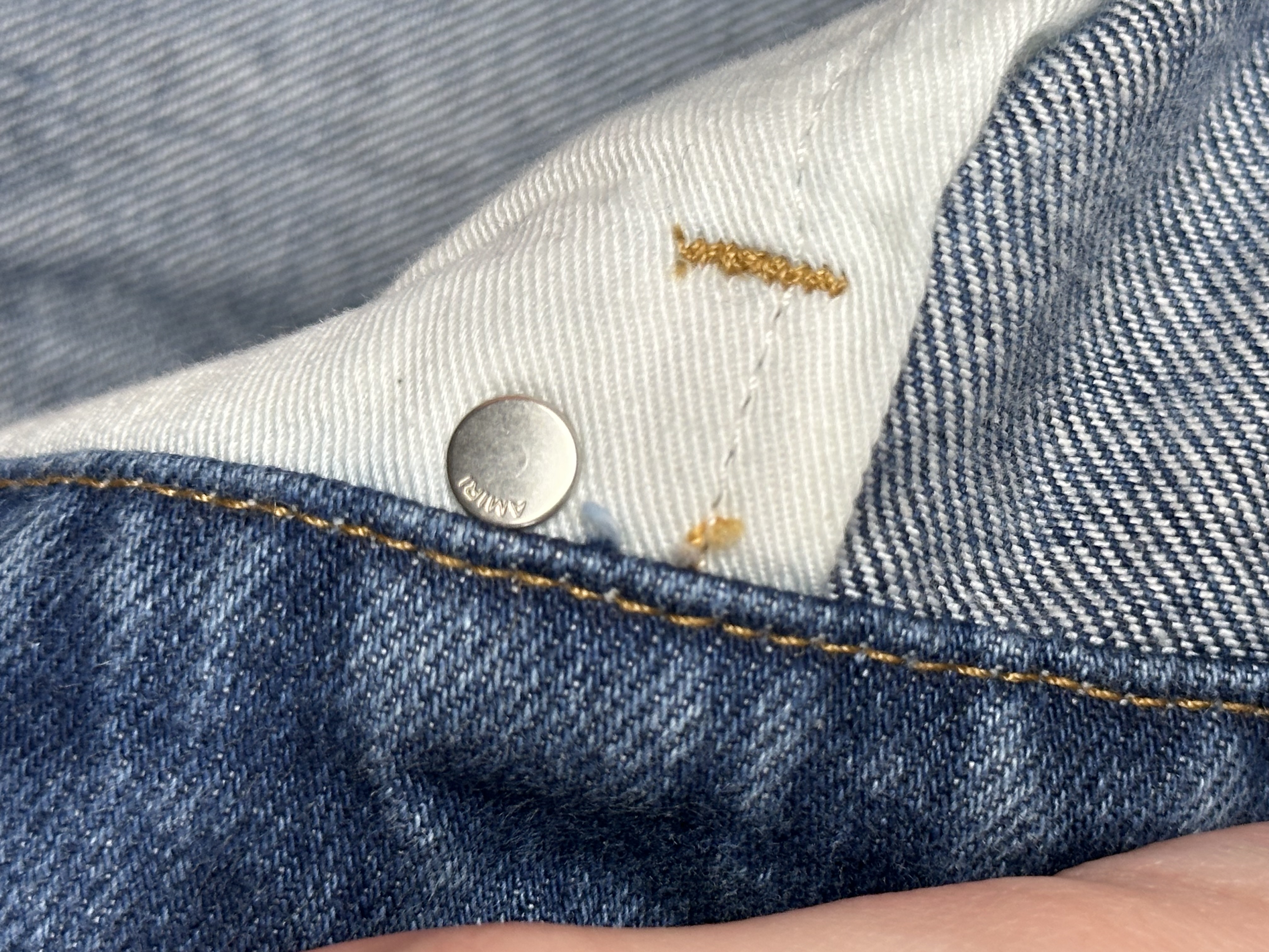 Amiri Amiri Blue Flare Jeans, detail view 18