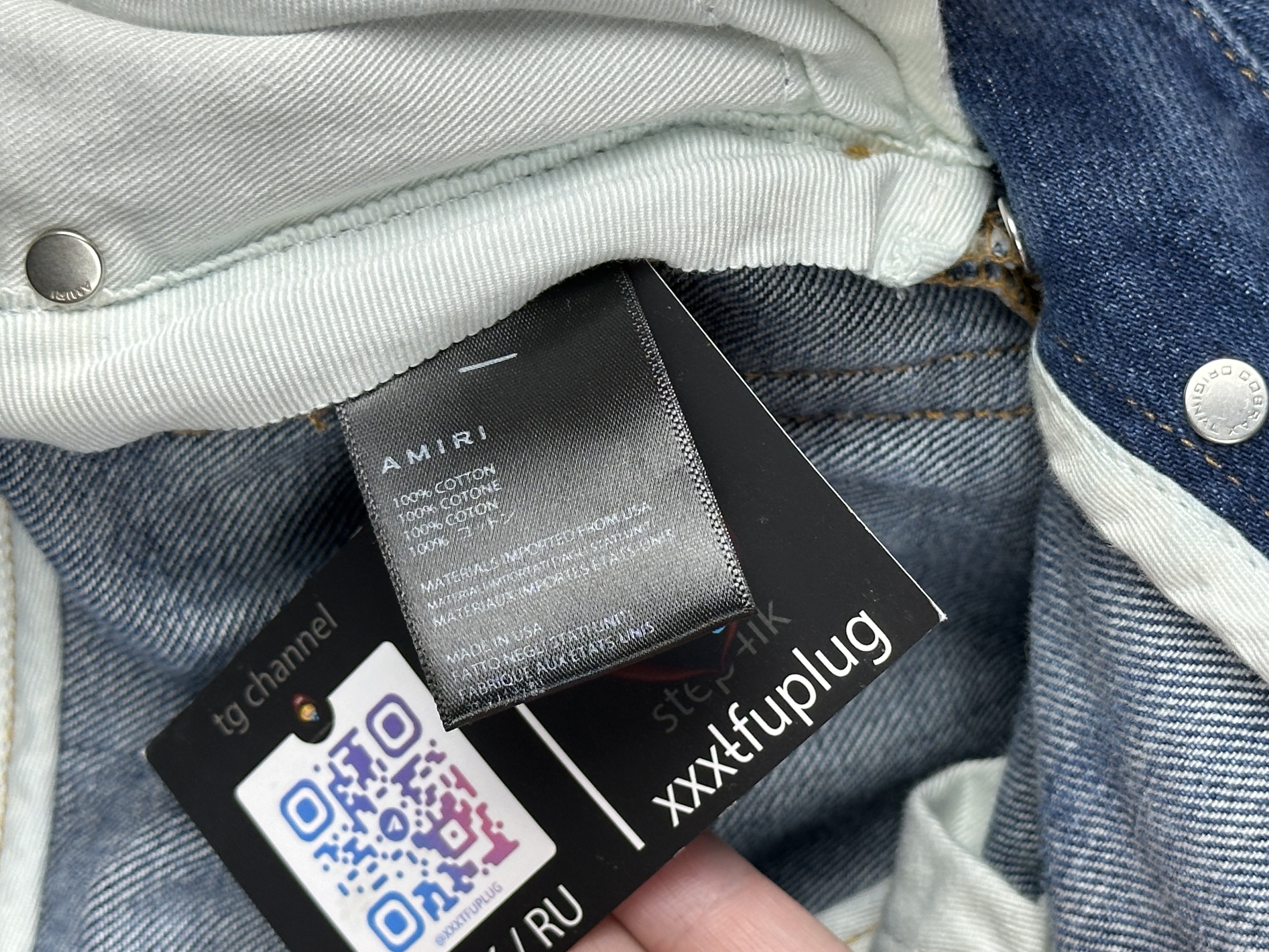 Amiri Amiri Blue Flare Jeans, detail view 21