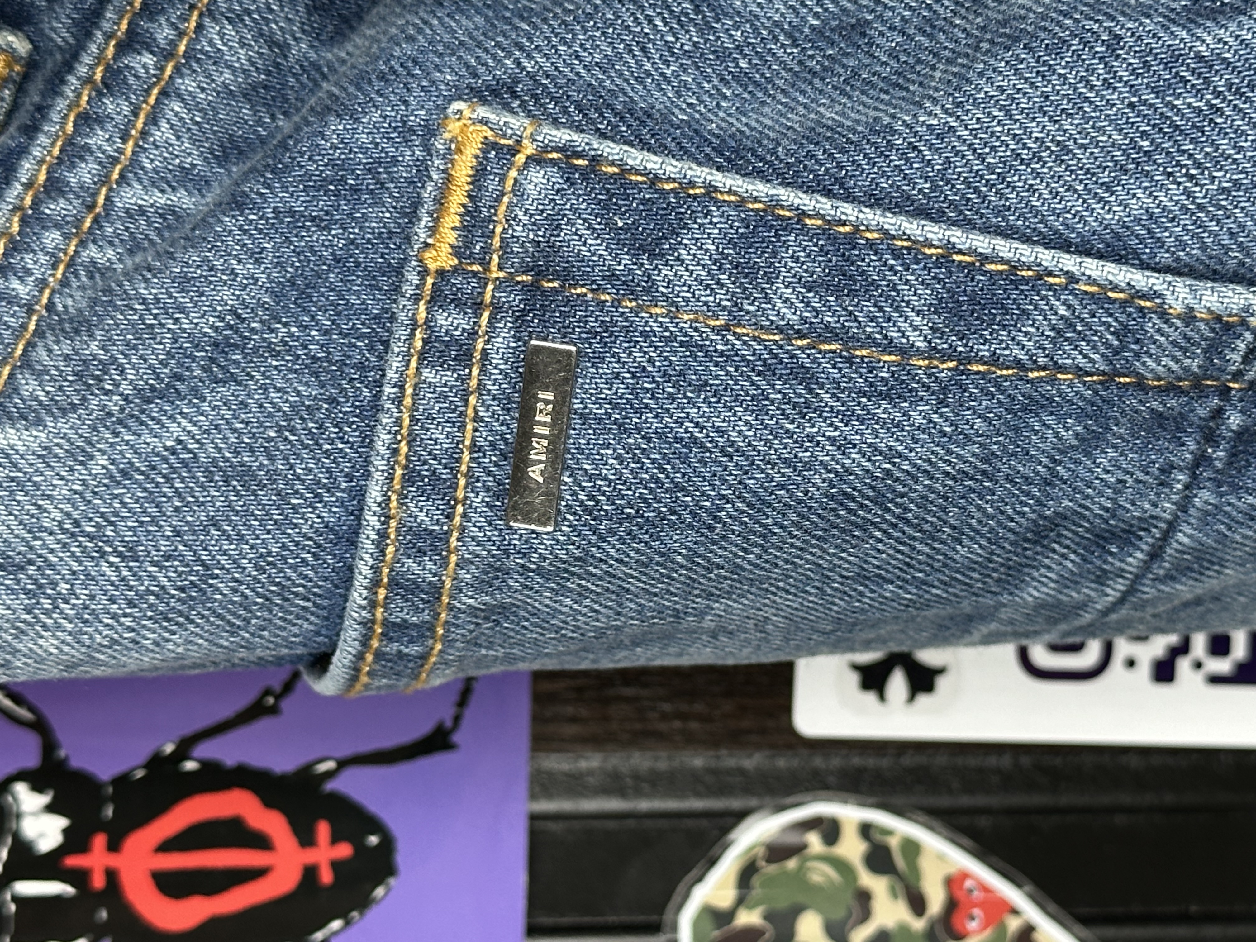 Amiri Amiri Blue Flare Jeans, detail view 25
