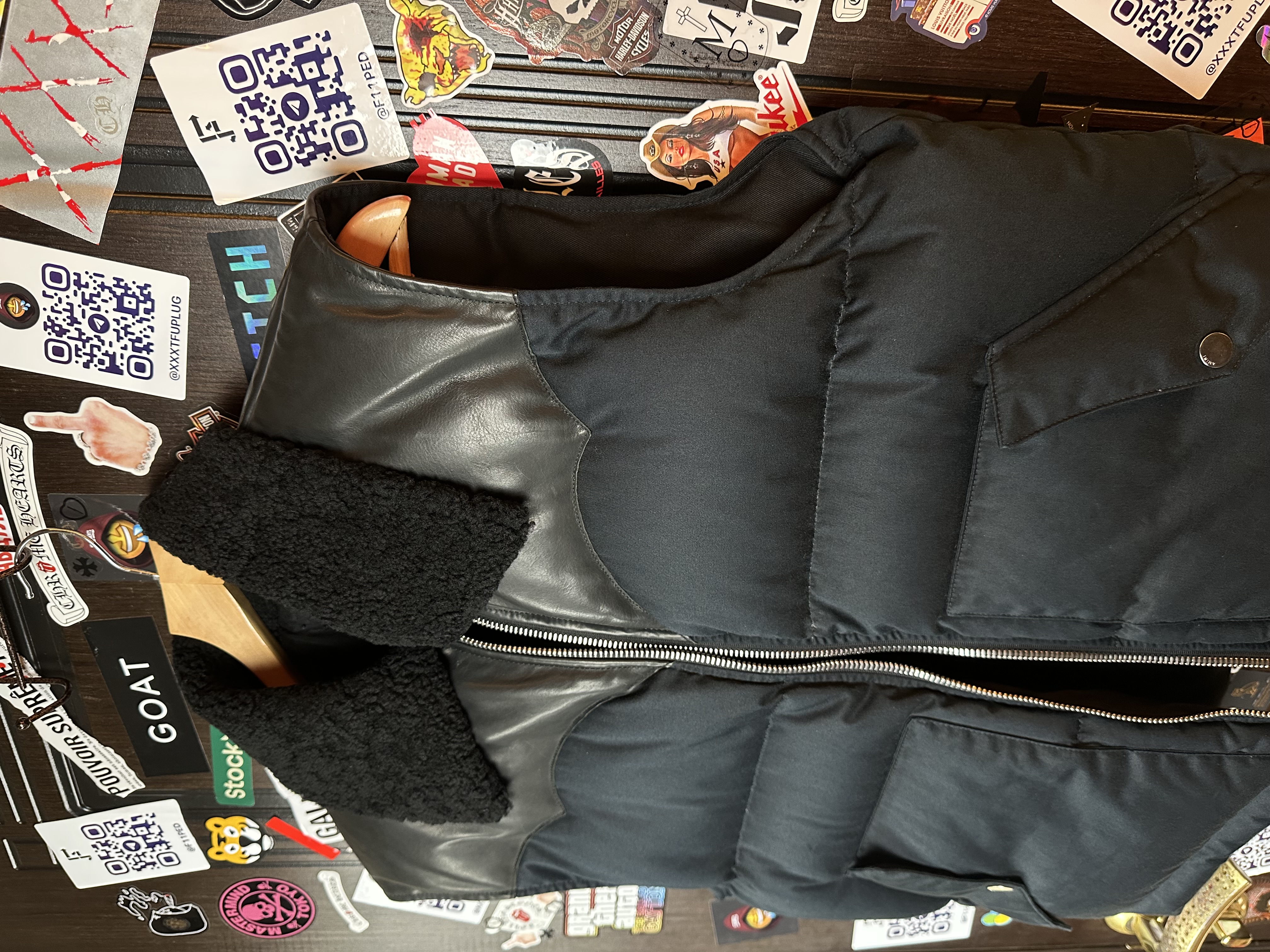 Amiri Amiri Leather Embellished Vest Sherpa, detail view 7