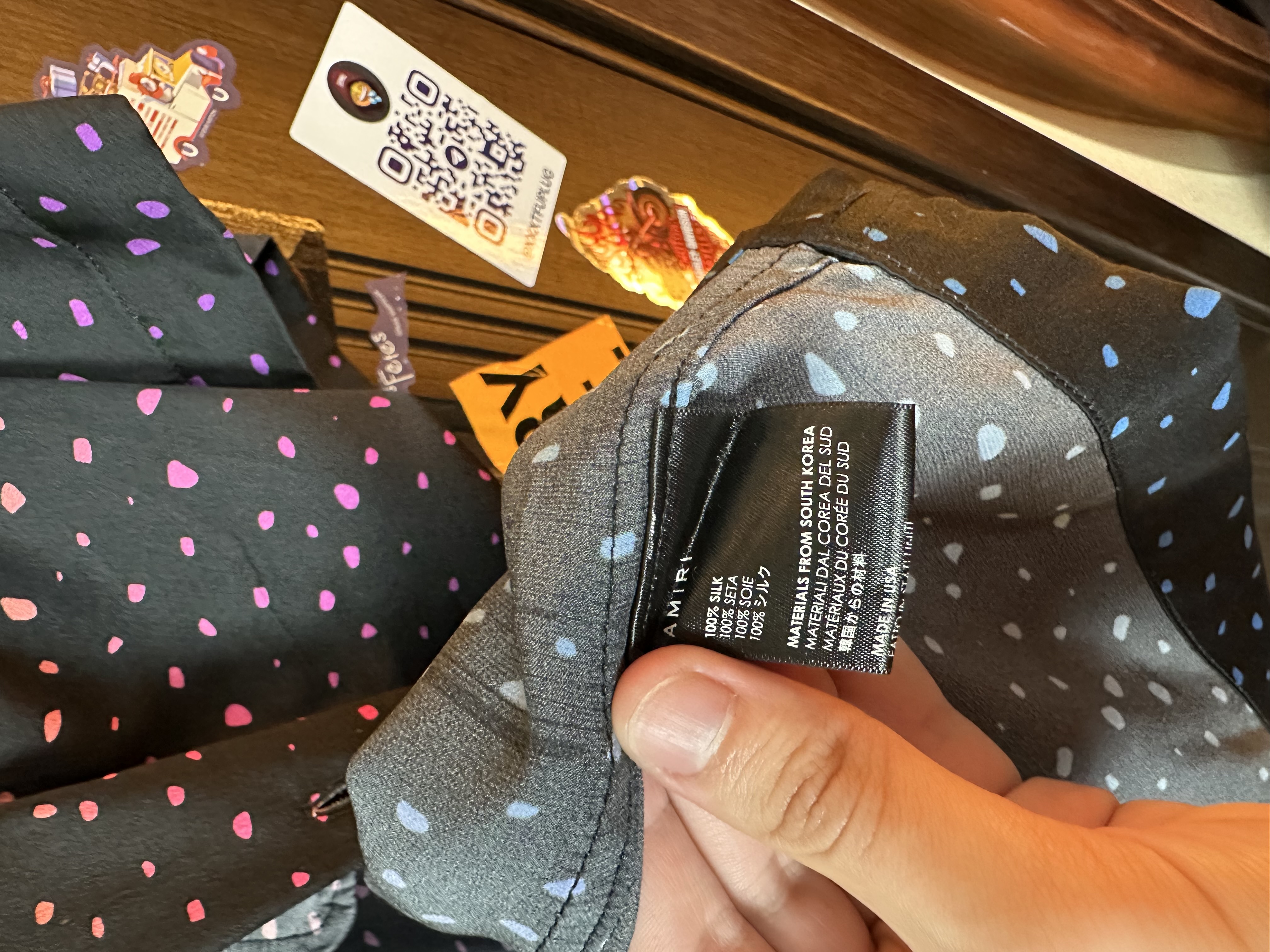 Amiri Silk Small Dots, detail view 6