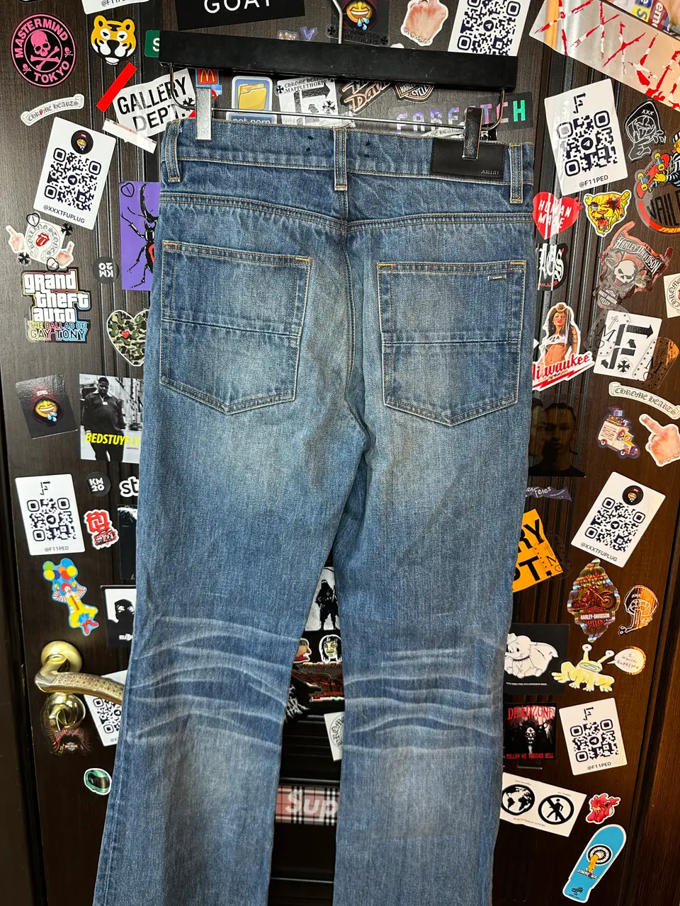 Amiri Amiri Blue Flare Jeans, detail view 8
