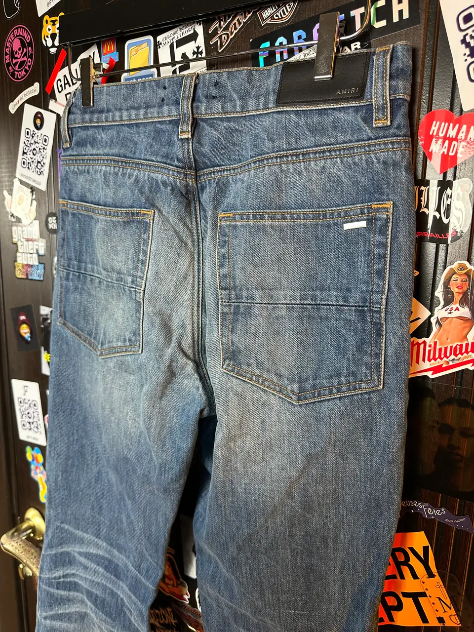 Amiri Amiri Blue Flare Jeans, detail view 11