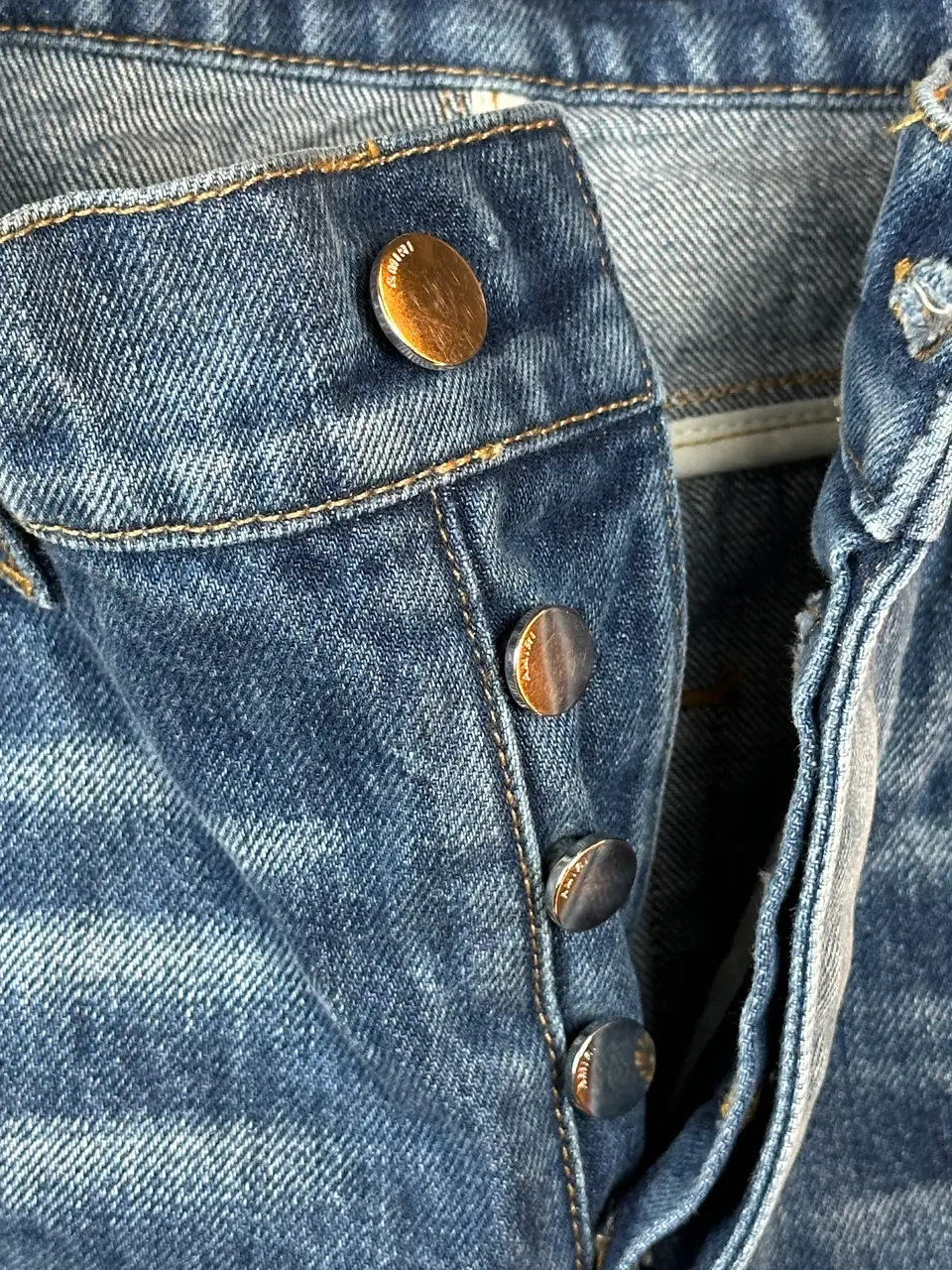 Amiri Amiri Blue Flare Jeans, detail view 13