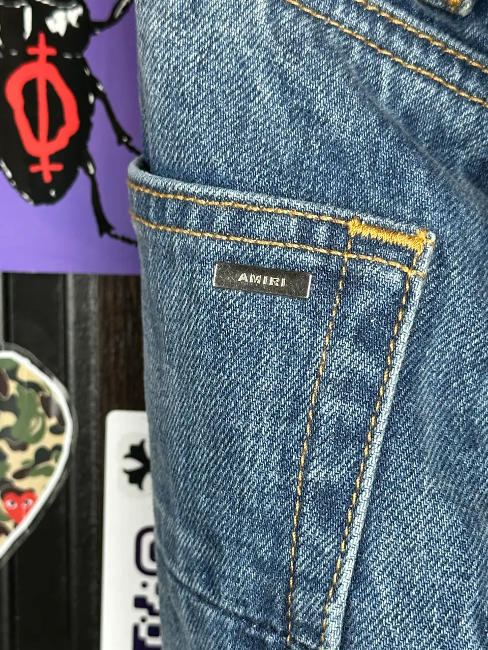 Amiri Amiri Blue Flare Jeans, detail view 25
