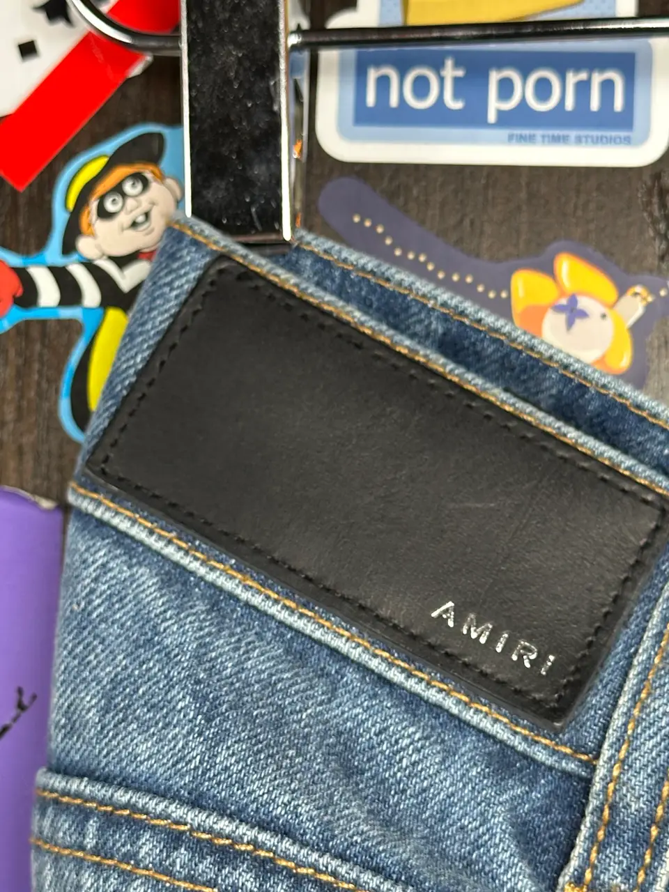 Amiri Amiri Blue Flare Jeans, detail view 26