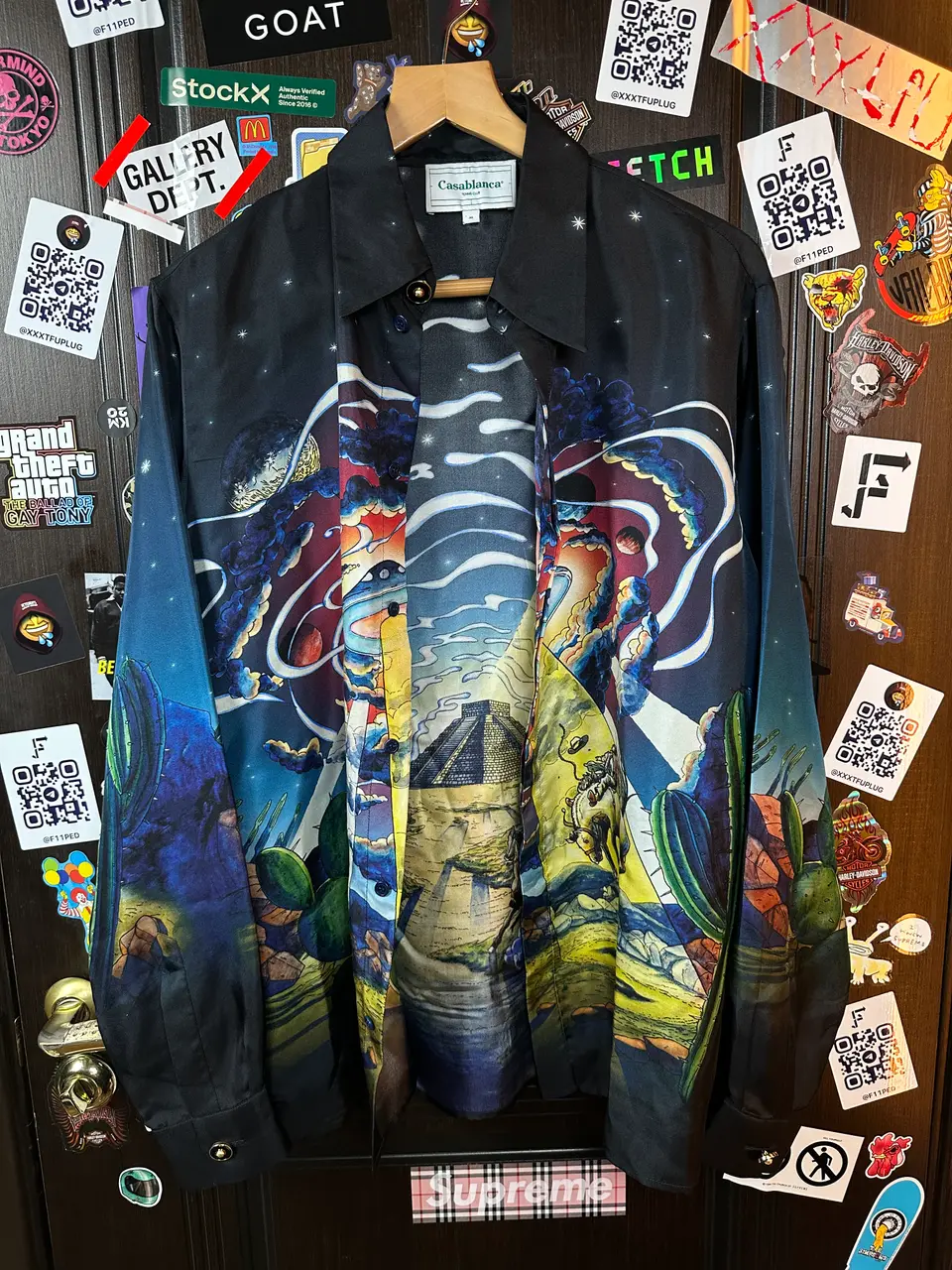 Casablanca Casablanca UFO Cowboy De L'Espace Silk Shirt, detail view 2