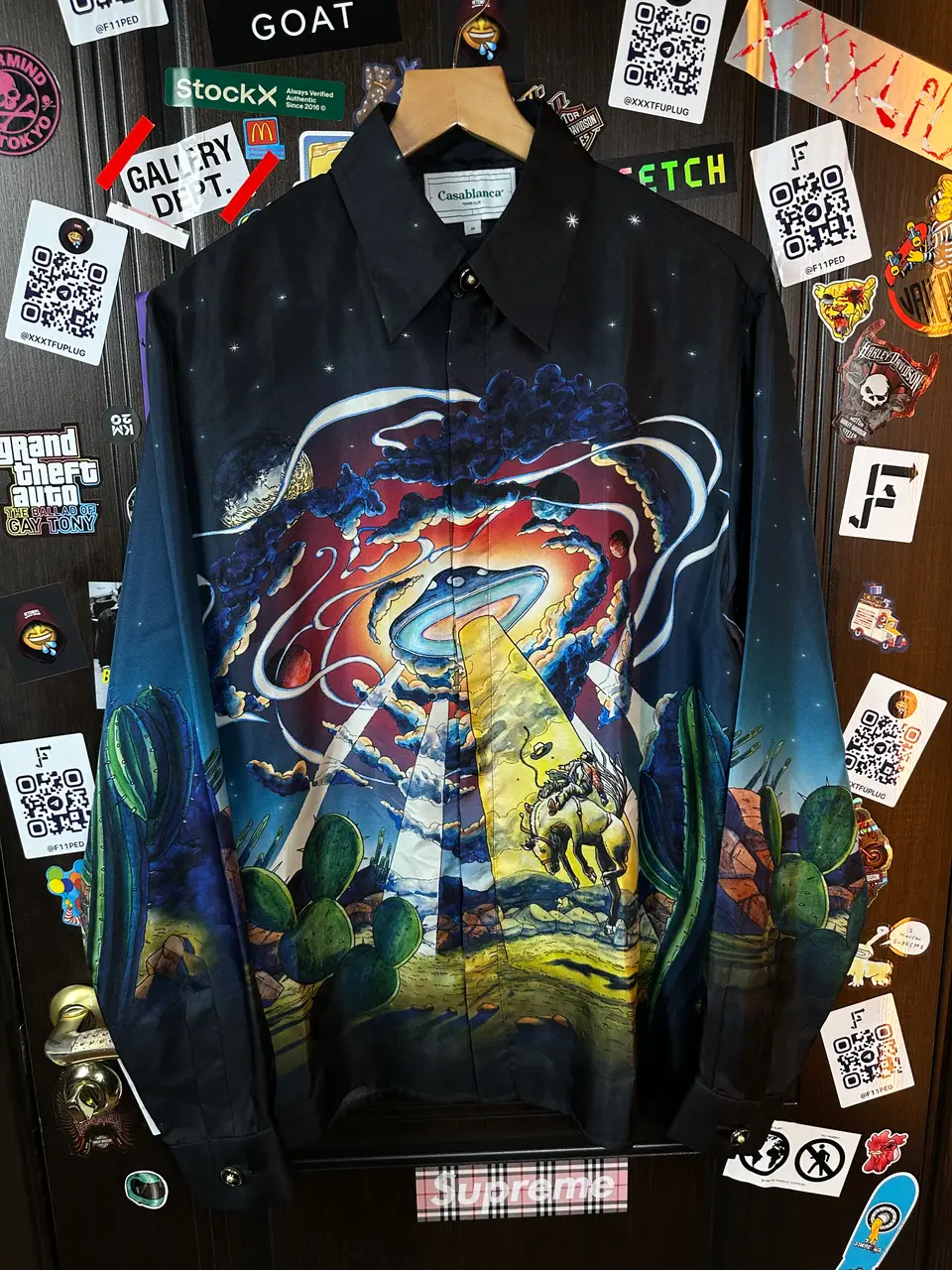 Casablanca Casablanca UFO Cowboy De L'Espace Silk Shirt, detail view 3