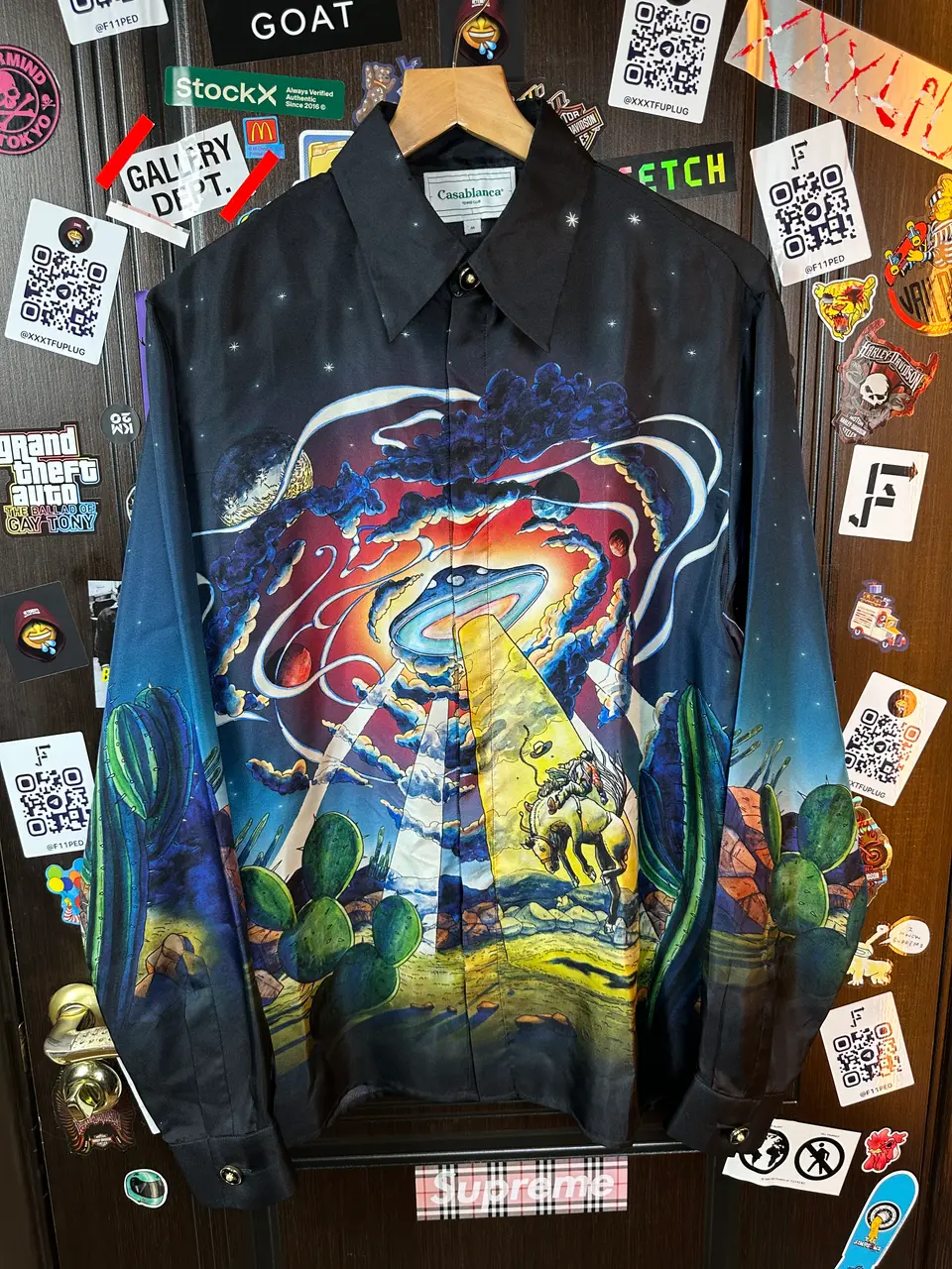 Casablanca Casablanca UFO Cowboy De L'Espace Silk Shirt, detail view 5