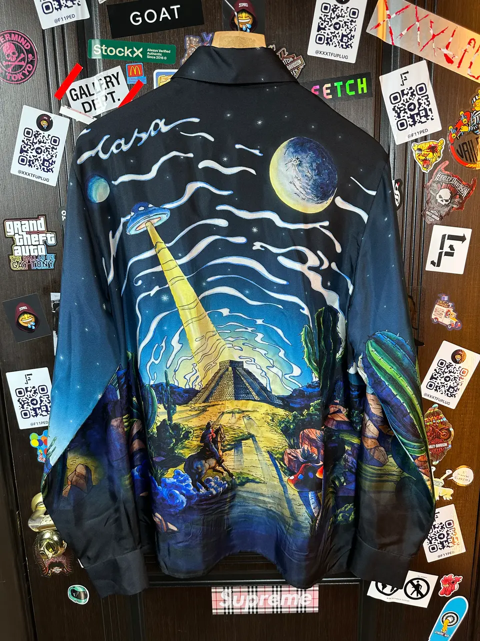 Casablanca Casablanca UFO Cowboy De L'Espace Silk Shirt, detail view 4