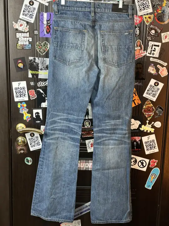 Amiri Amiri Blue Flare Jeans, detail view 6