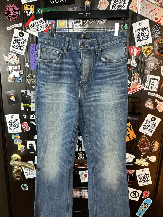 Amiri Amiri Blue Flare Jeans, detail view 9