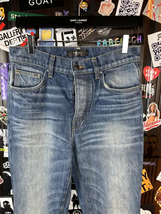Amiri Amiri Blue Flare Jeans, detail view 12