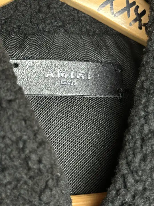 Amiri Amiri Leather Embellished Vest Sherpa, detail view 9