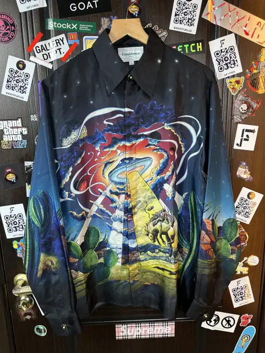 Casablanca Casablanca UFO Cowboy De L'Espace Silk Shirt, detail view 5