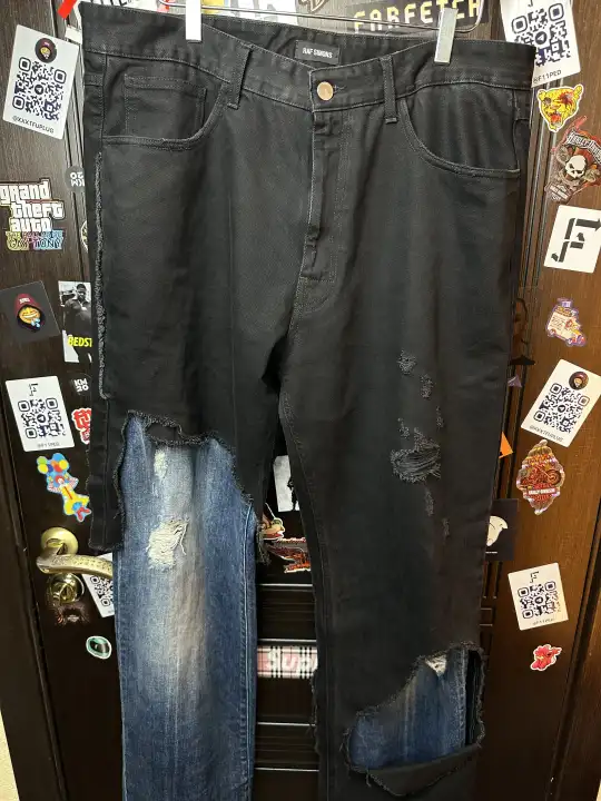 RAF Simons Raf Simons Double layered Zombie ripped Denim Jeans, detail view 2