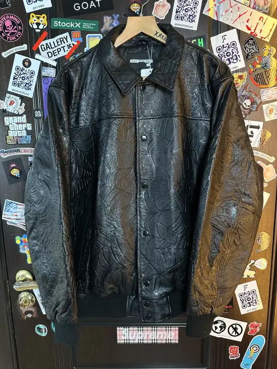 Sp5der Sp5der Web Debossed Leather Jacket L, detail view 3