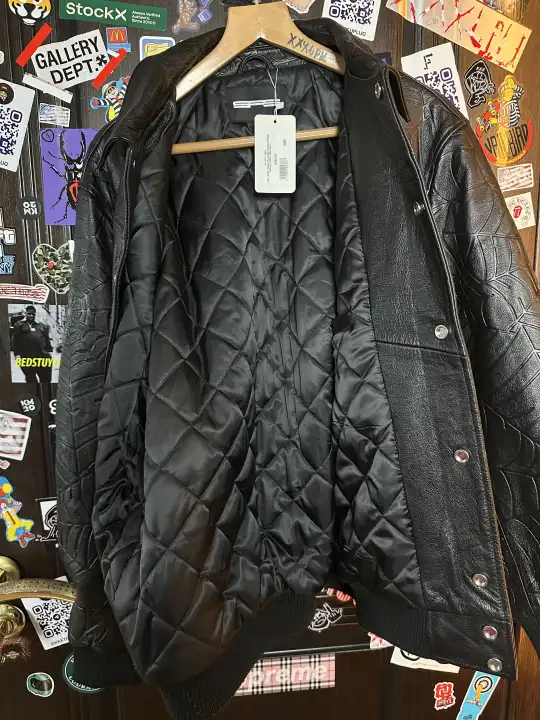 Sp5der Sp5der Web Debossed Leather Jacket L, detail view 6