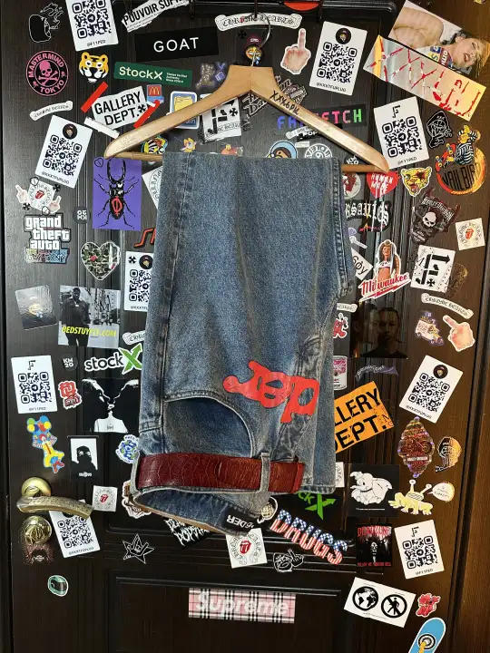 Sp5der “Spider” V3 Indigo Denim Jeans, detail view 2