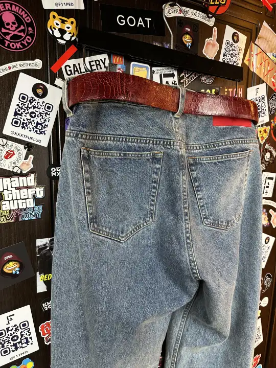 Sp5der “Spider” V3 Indigo Denim Jeans, detail view 9