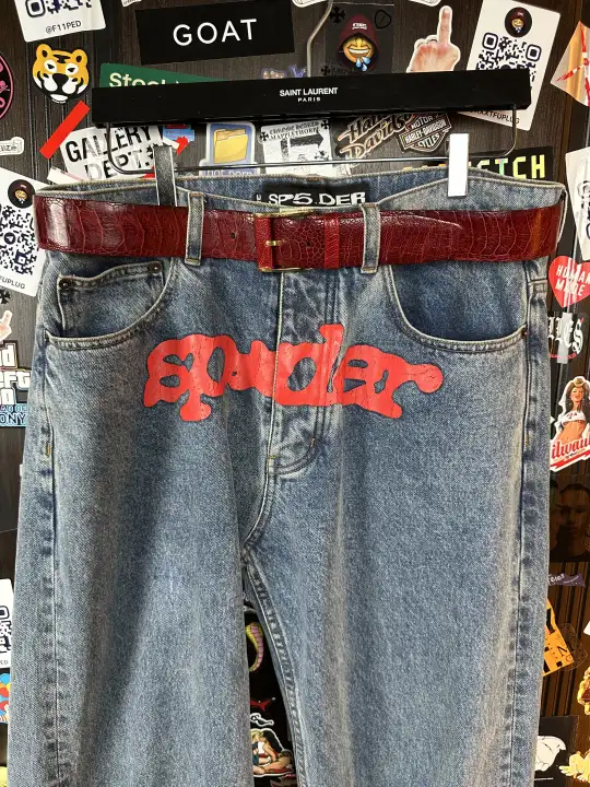 Sp5der “Spider” V3 Indigo Denim Jeans, detail view 11
