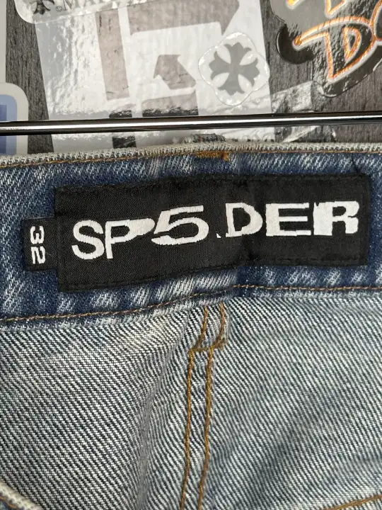 Sp5der “Spider” V3 Indigo Denim Jeans, detail view 15
