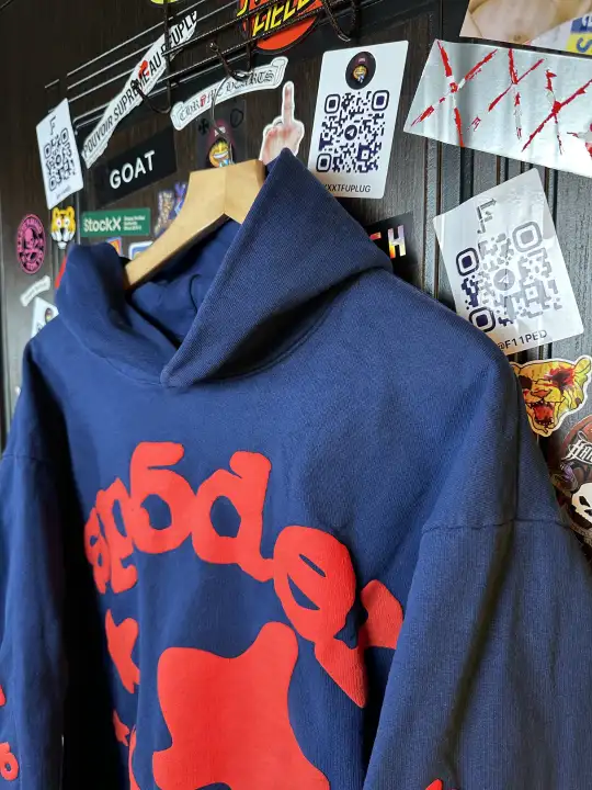 Sp5der Spider Worldwide Beluga Navy Hoodie, detail view 4