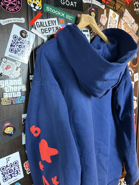 Sp5der Spider Worldwide Beluga Navy Hoodie, detail view 5