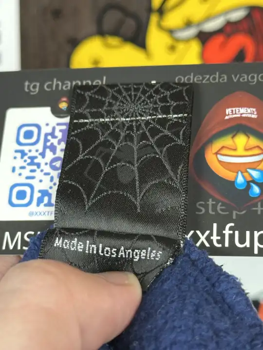 Sp5der Spider Worldwide Beluga Navy Hoodie, detail view 8