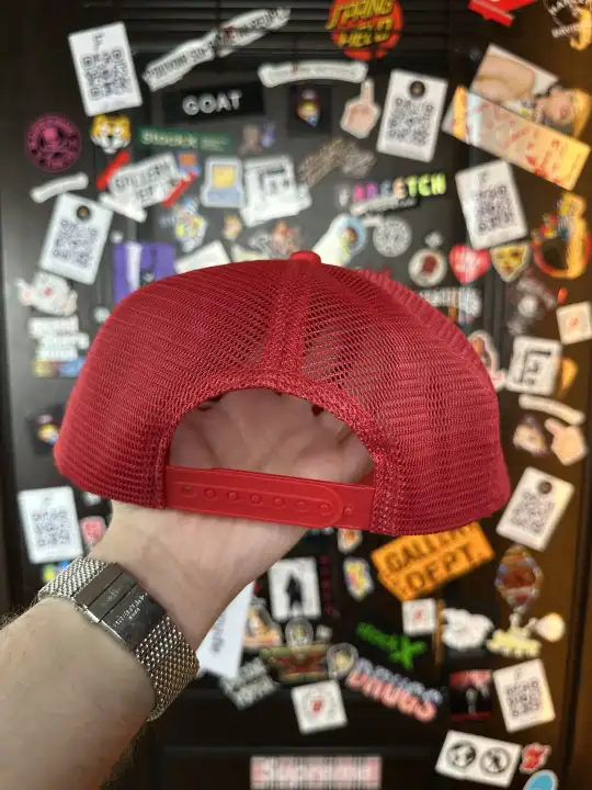 Sp5der Spider Worldwide Silk Web Bank Red Trucker Cap, detail view 4