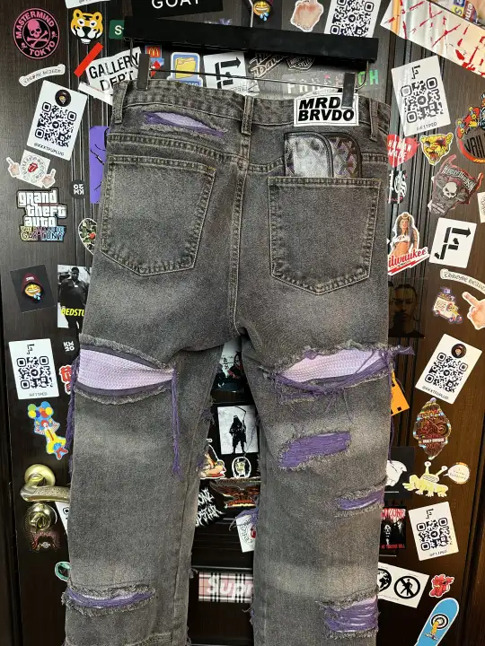 Who Decides War Who Decides War “Jesus and Maria” Coal Violet Fusion Denim, detail view 6