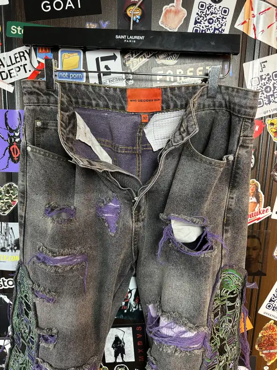 Who Decides War Who Decides War “Jesus and Maria” Coal Violet Fusion Denim, detail view 8