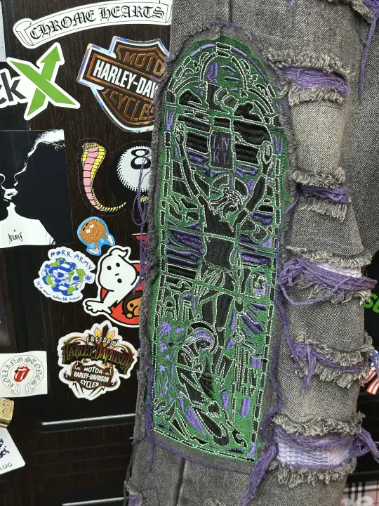 Who Decides War Who Decides War “Jesus and Maria” Coal Violet Fusion Denim, detail view 18