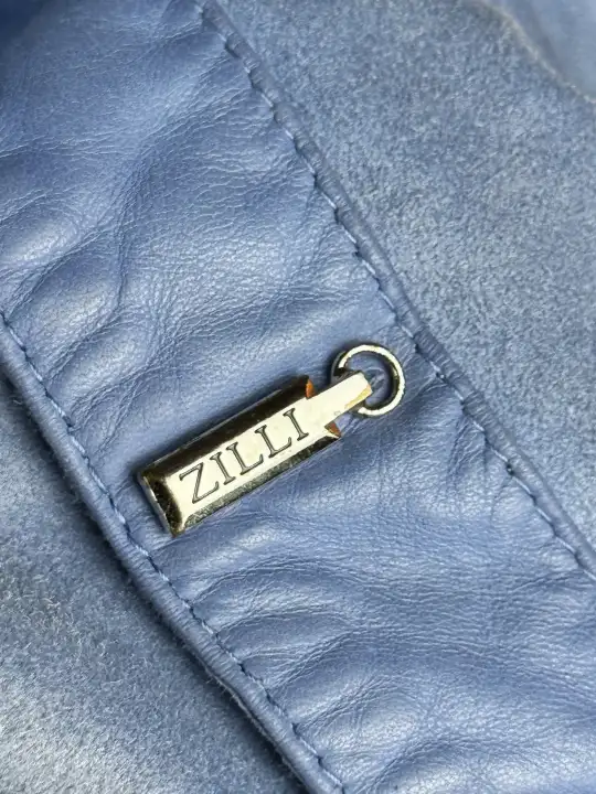 ZILLI Zilli "Funk" Suede Blue Jacket, detail view 14