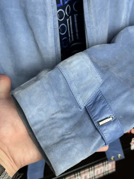 ZILLI Zilli "Funk" Suede Blue Jacket, detail view 15