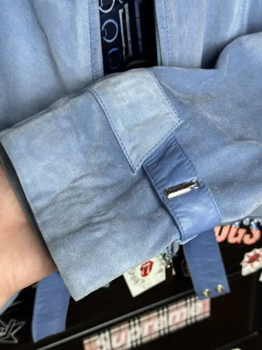 ZILLI Zilli "Funk" Suede Blue Jacket, detail view 16
