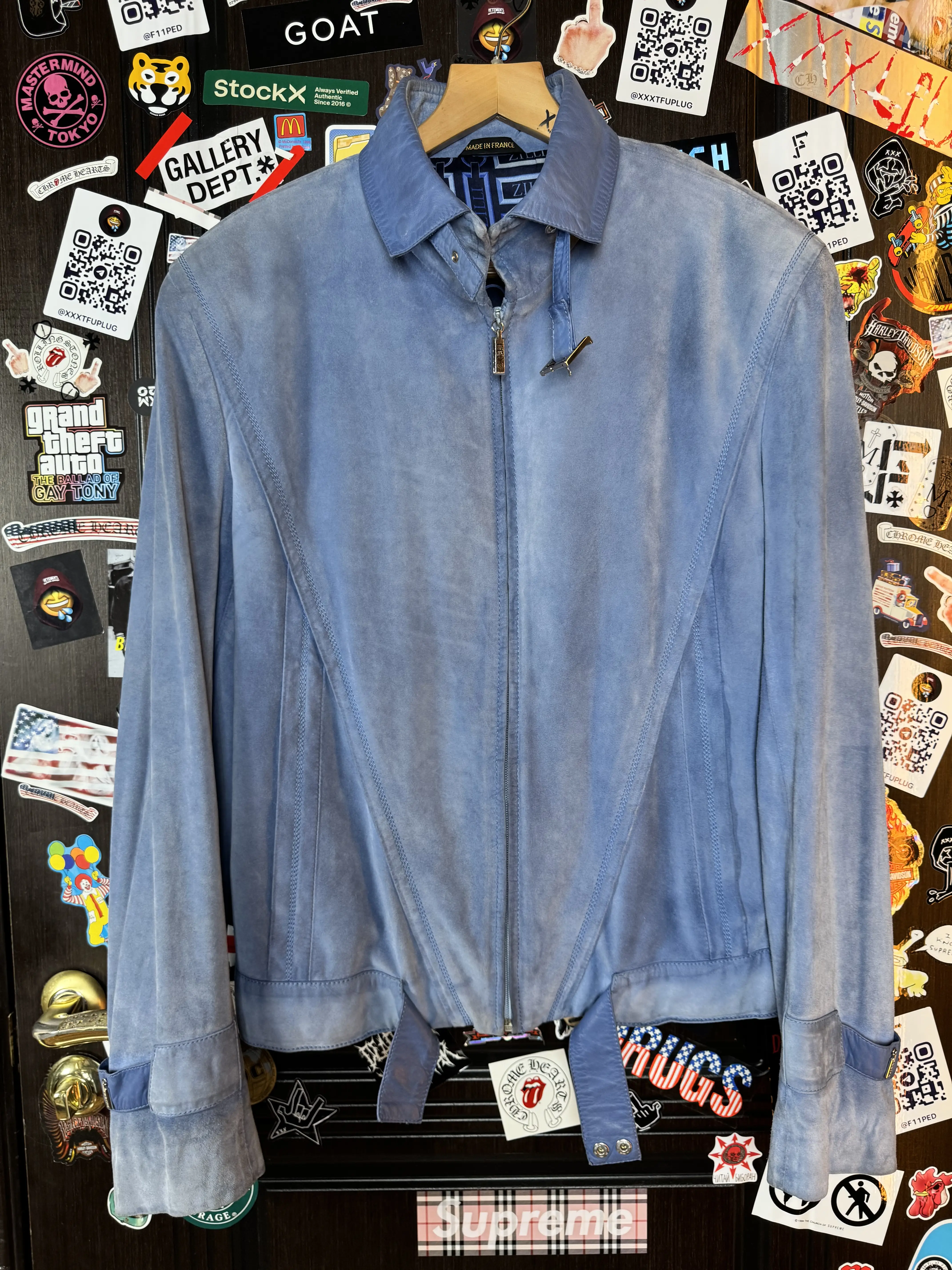 ZILLI Zilli "Funk" Suede Blue Jacket