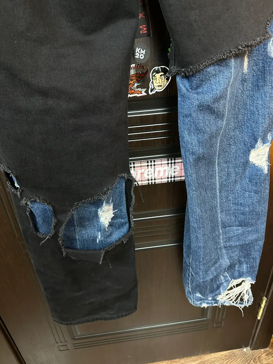 RAF Simons Raf Simons Double layered Zombie ripped Denim Jeans, detail view 4