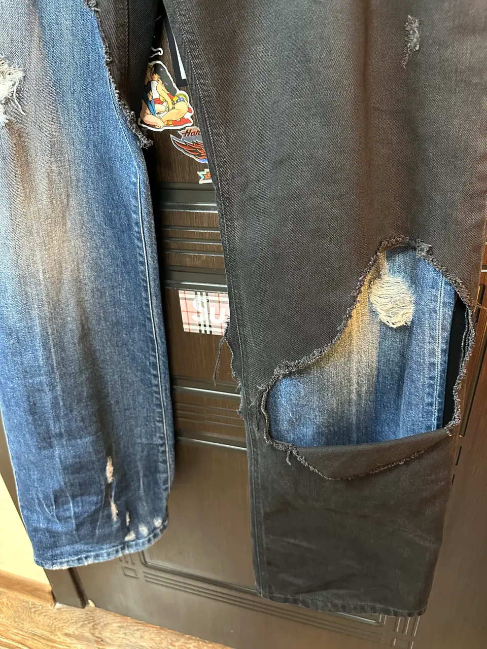 RAF Simons Raf Simons Double layered Zombie ripped Denim Jeans, detail view 5