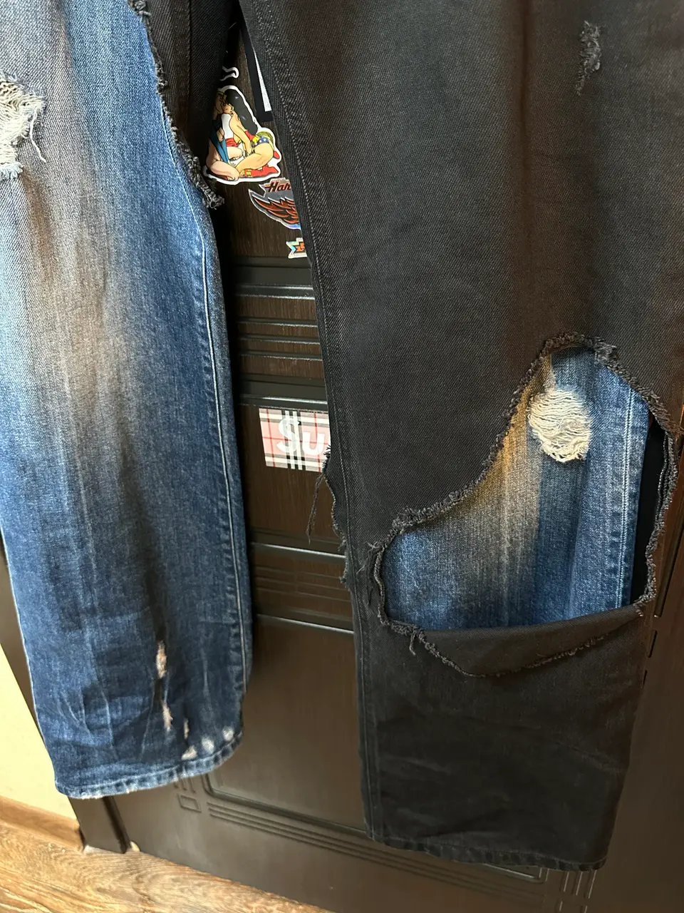 RAF Simons Raf Simons Double layered Zombie ripped Denim Jeans, detail view 6