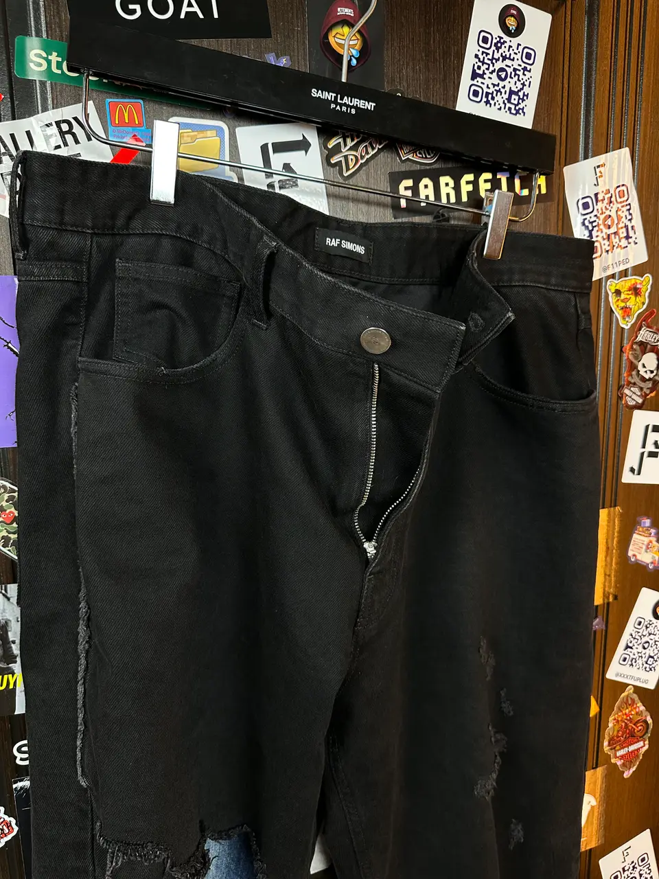 RAF Simons Raf Simons Double layered Zombie ripped Denim Jeans, detail view 7