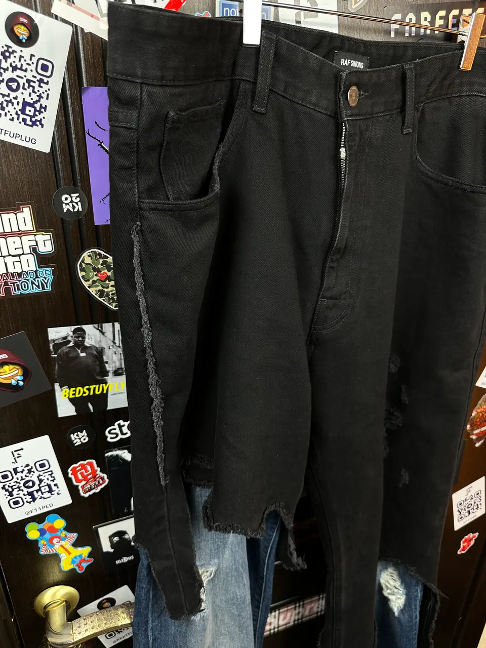 RAF Simons Raf Simons Double layered Zombie ripped Denim Jeans, detail view 19